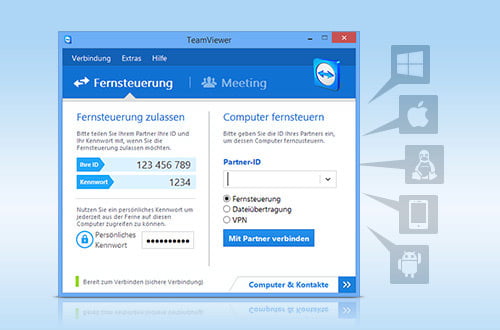 Fernwartung via TeamViewer mit Andres Data NRW